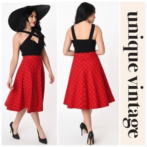 Unique Vintage Retro Vivian Swing Skirt